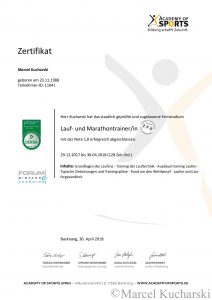 Lauftrainer Zertifizierung Personal Trainer in Cottbus Marcel Kucharski