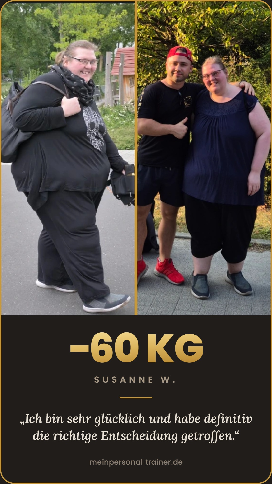 Susanne hat bei starkem Übergewicht 60 kg abgenommen – Abnehmcoaching bei Adipositas in Cottbus mit Marcel Kucharski.